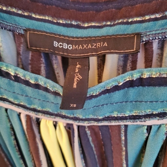 BCBGMAXAZRIA Womens Multicolored Square Neck Peasant Dress Size XS - Picture 5 of 6